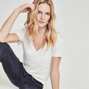 Splendid Kate V-Neck Tee White Size L
